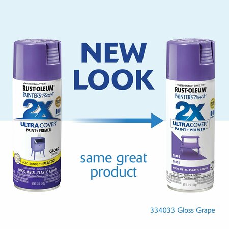 Rust-Oleum Spray Paint, Grape, Gloss, 12 oz 334033